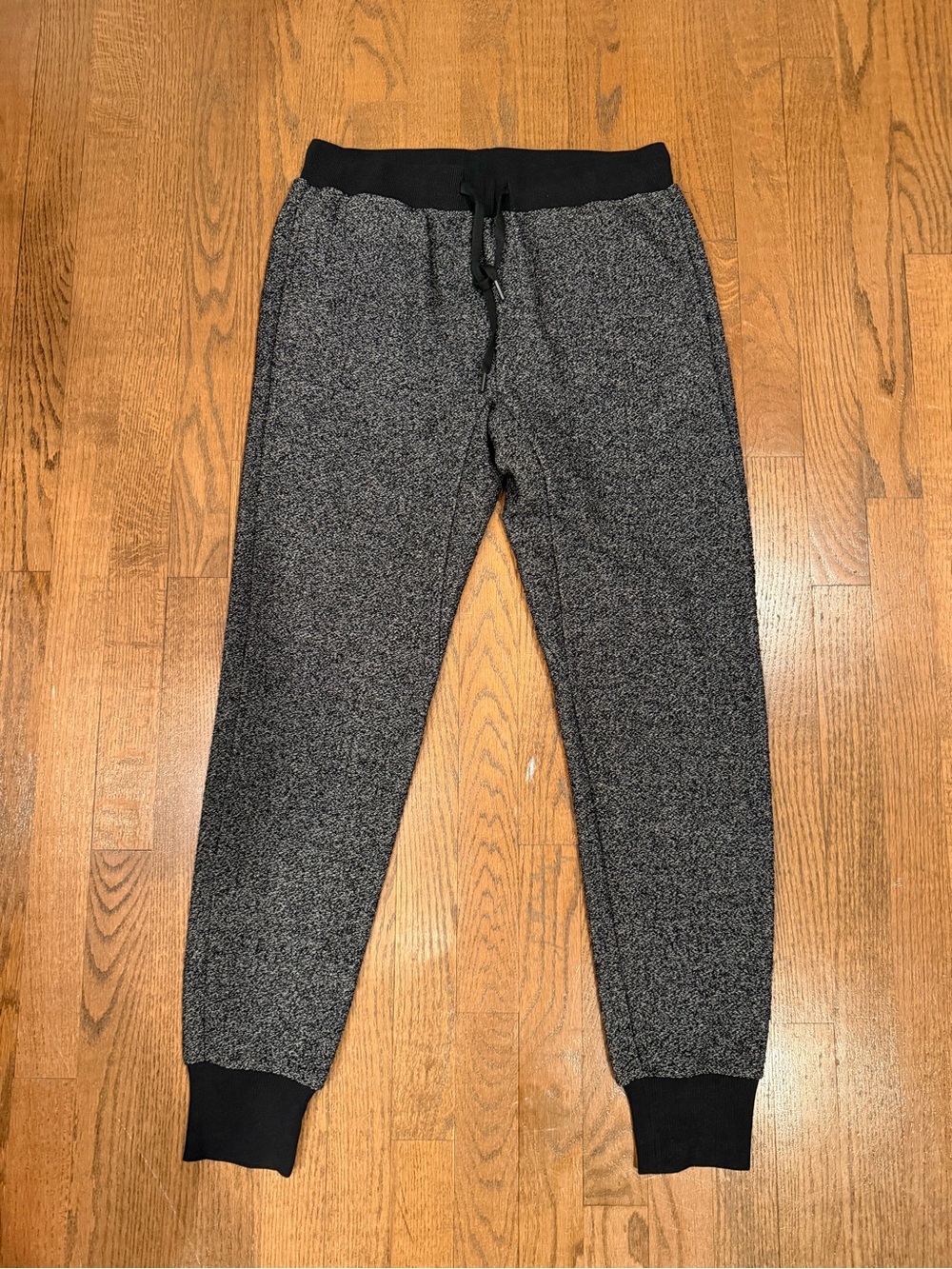 Theory Black & Gray Marled Knit Joggers